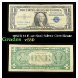 1957B $1 Blue Seal Silver Certificate Grades vf++