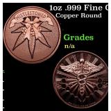1oz .999 Fine Copper Bullion Round - Mistlestoned