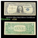1957B $1 Blue Seal Silver Certificate Grades vf++