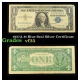 1957A $1 Blue Seal Silver Certificate Grades vf++
