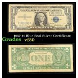 1957 $1 Blue Seal Silver Certificate Grades vf++
