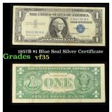 1957B $1 Blue Seal Silver Certificate Grades vf++
