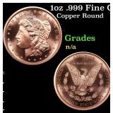 1oz .999 Fine Copper Bullion Round - Morgan Dollar