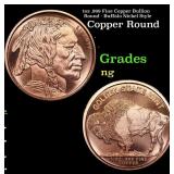 1oz .999 Fine Copper Bullion Round - Buffalo Nicke