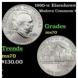1990-w Eisenhower Modern Commem Dollar $1 ms70 SEG
