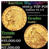 *Highlight* 1928-p Gold Indian Quarter Eagle TOP P