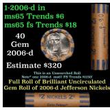 BU Shotgun Jefferson 5c roll, 2006-d 40 pcs Bank $