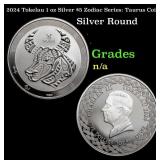 2024 Tokelau 1 oz Silver $5 Zodiac Series: Taurus