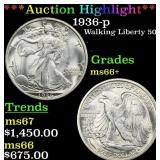 *Highlight* 1936-p Walking Liberty Half Dollar 50c