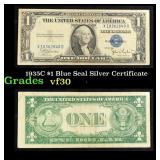 1935C $1 Blue Seal Silver Certificate Grades vf++