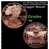 1oz .999 Fine Copper Bullion Round - Walking Liber