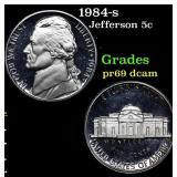 1984-s Proof Jefferson Nickel 5c Grades GEM++ Proo