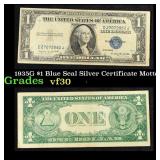 1935G $1 Blue Seal Silver Certificate Grades vf++