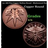 1oz .999 Fine Copper Bullion Round - Mistlestoned