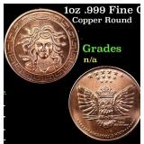 1oz .999 Fine Copper Bullion Round - Medusa Style