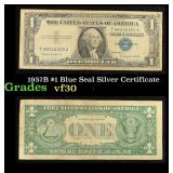 1957B $1 Blue Seal Silver Certificate Grades vf++
