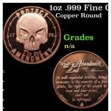 1oz .999 Fine Copper Bullion Round - Protect The 2
