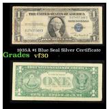 1935A $1 Blue Seal Silver Certificate Grades vf++