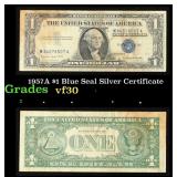 1957A $1 Blue Seal Silver Certificate Grades vf++