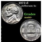 1972-d Jefferson Nickel 5c Grades GEM++ Unc