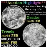 *Highlight* 1935-s Mercury Dime Near Top Pop! 10c