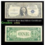 1935D $1 Blue Seal Silver Certificate Grades vf++