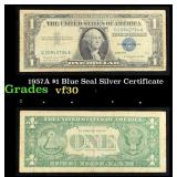 1957A $1 Blue Seal Silver Certificate Grades vf++