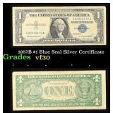 1957B $1 Blue Seal Silver Certificate Grades vf++