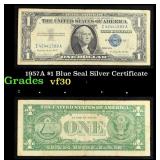 1957A $1 Blue Seal Silver Certificate Grades vf++