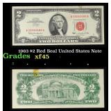 1963 $2 Red Seal United States Note Grades xf+