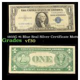 1935G $1 Blue Seal Silver Certificate Grades vf++