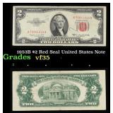 1953B $2 Red Seal United States Note Grades vf++