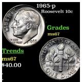 1965-p Roosevelt Dime 10c Grades GEM++ Unc