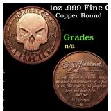 1oz .999 Fine Copper Bullion Round - Protect The 2