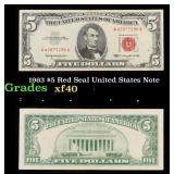 1963 $5 Red Seal United States Note Grades xf