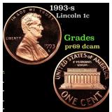 1993-s Proof Lincoln Cent 1c Grades GEM++ Proof De