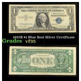 1957B $1 Blue Seal Silver Certificate Grades vf++
