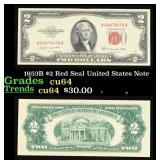 1953B $2 Red Seal United States Note Grades Choice