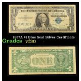 1957A $1 Blue Seal Silver Certificate Grades vf++