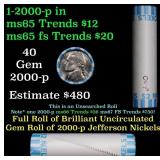 BU Shotgun Jefferson 5c roll, 2000-p 40 pcs Bank $