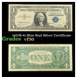 1957B $1 Blue Seal Silver Certificate Grades vf++