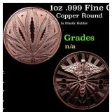 1oz .999 Fine Copper Bullion Round - Cannabis Styl