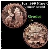 1oz .999 Fine Copper Bullion Round - Jackalope Sty