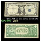 1957A $1 Blue Seal Silver Certificate Grades vf++