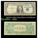1957B $1 Blue Seal Silver Certificate Grades vf++
