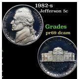 1982-s Proof Jefferson Nickel 5c Grades GEM++ Proo