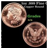 1oz .999 Fine Copper Bullion Round - Morgan Dollar