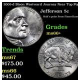 2005-d Bison Jefferson Nickel Westward Journey Nea