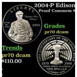 2004-P Edison Proof Modern Commem Dollar $1 pr70 d