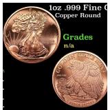 1oz .999 Fine Copper Bullion Round - Walking Liber